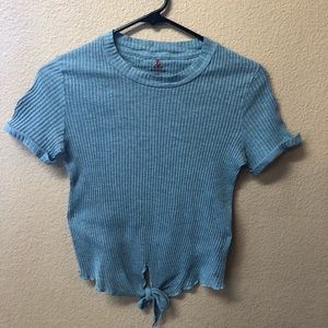 Light blue crop top